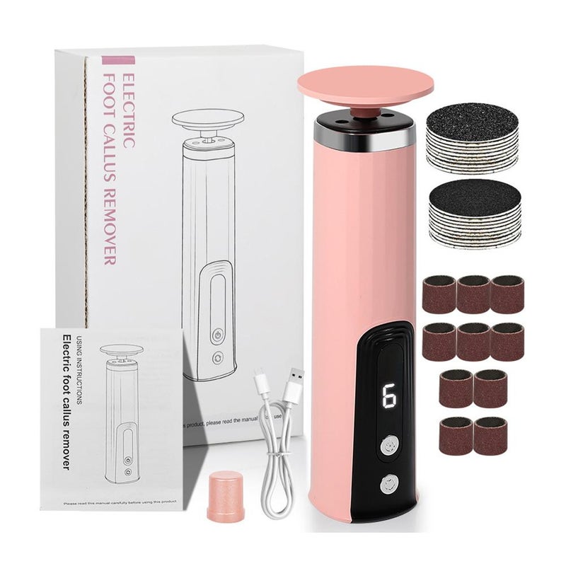 Electric foot file, heel scraper, dead skin remover, callus remover, automatic foot trimmer, and grinder.